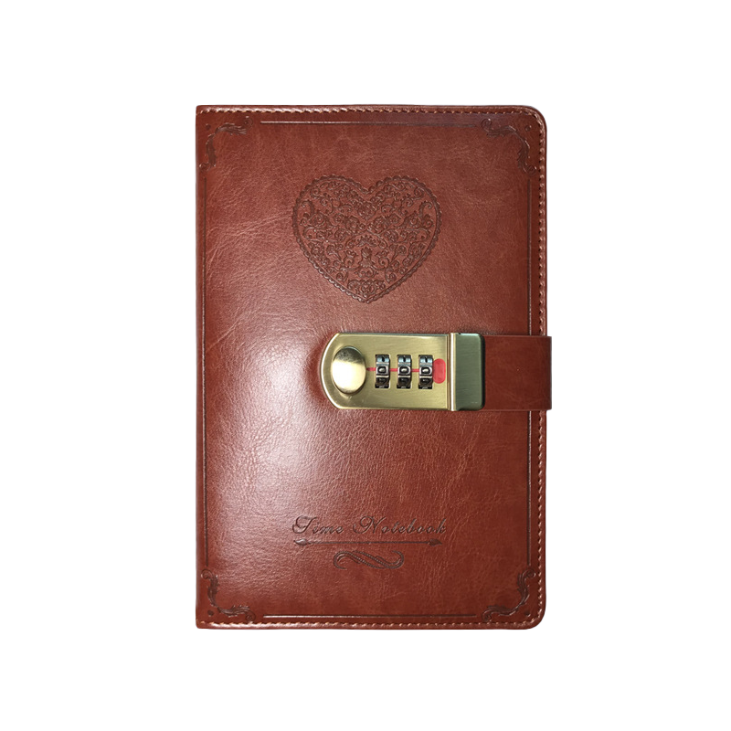 Custom Logo Brushed gold lock notebook | Premium Corporate Gifts and Custom Gifts
