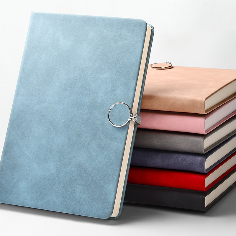 Custom Logo Simple metal round buckle notebook | Premium Corporate Gifts and Custom Gifts