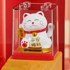 Custom Logo Solar Hand Shake Lucky Cat | Premium Corporate Gifts and Custom Gifts