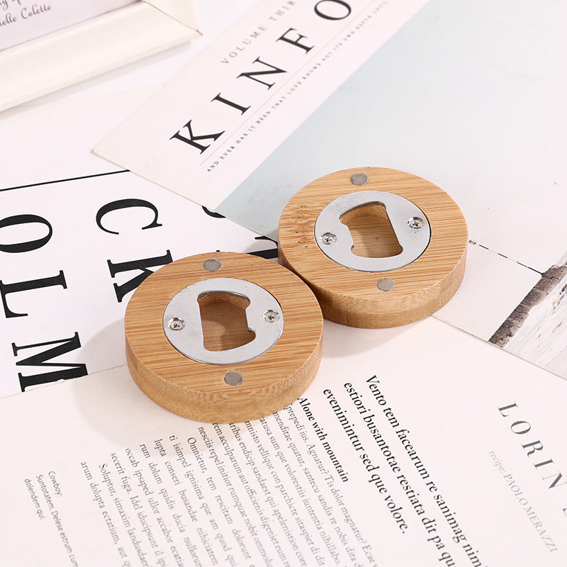 Custom Logo Solid wood bottle opener refrigerator magnet | Premium Corporate Gifts and Custom Gifts