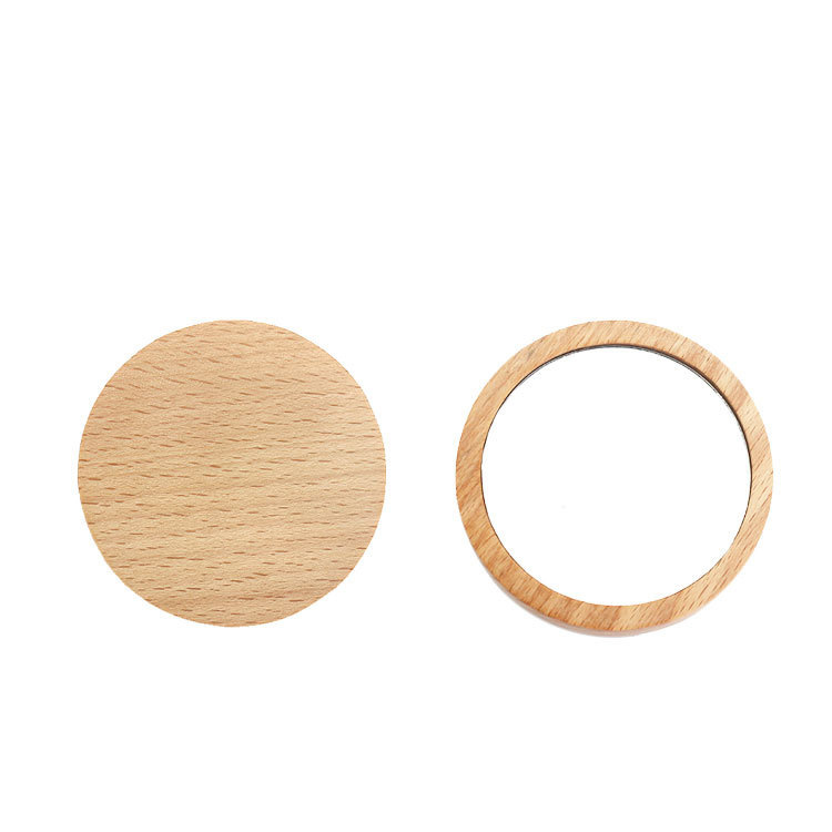 Custom Logo Solid Wood Small Round Mirror | Premium Corporate Gifts and Custom Gifts