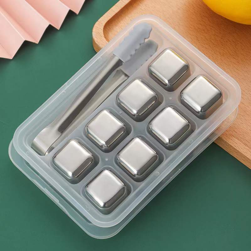 Custom Logo Stainless Steel Eco-friendly Ice Cube Set | Premium Corporate Gifts and Custom Gifts