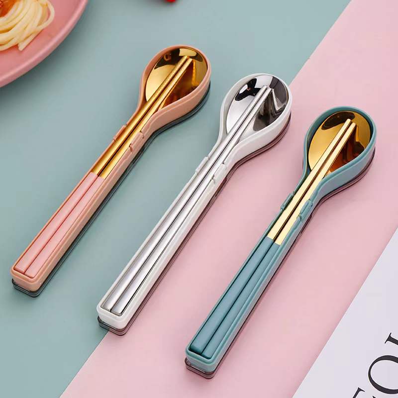Custom Logo Stainless steel spoon and chopsticks two-piece set | Premium Corporate Gifts and Custom Gifts
