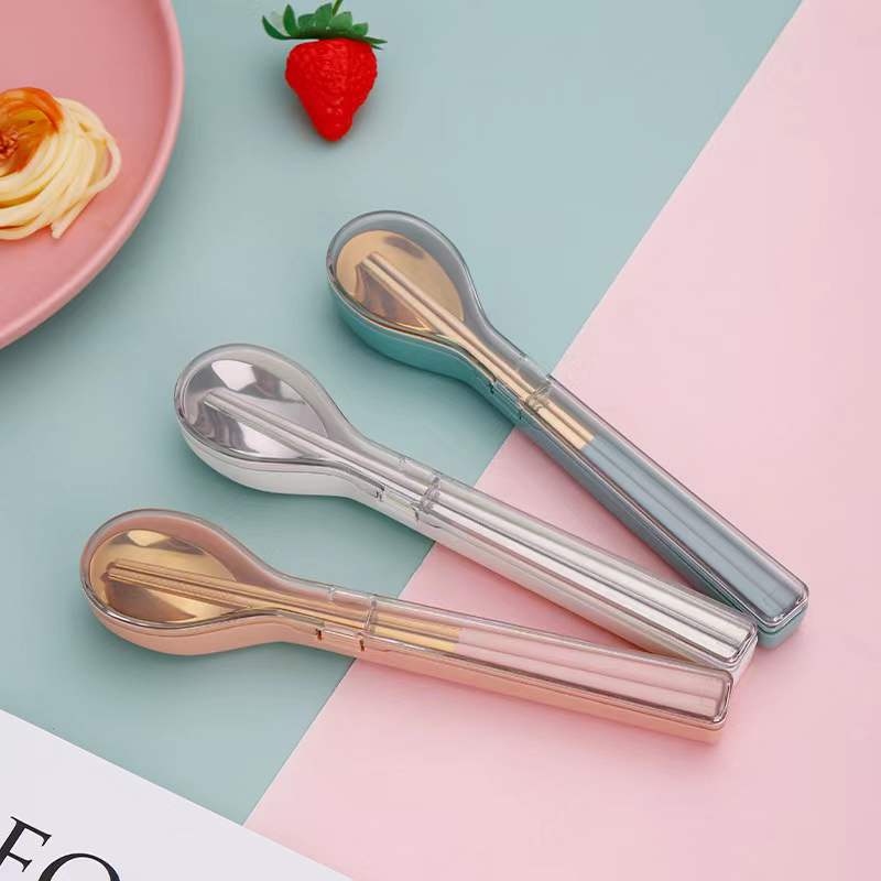 Custom Logo Stainless steel spoon and chopsticks two-piece set | Premium Corporate Gifts and Custom Gifts