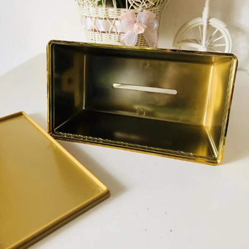 Custom Logo Gold brick-shaped tissue box | Premium Corporate Gifts and Custom Gifts