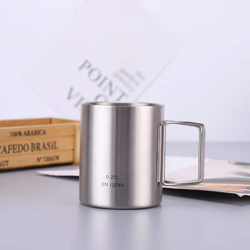 Custom Logo Textured stainless steel camping coffee cup | Premium Corporate Gifts and Custom Gifts