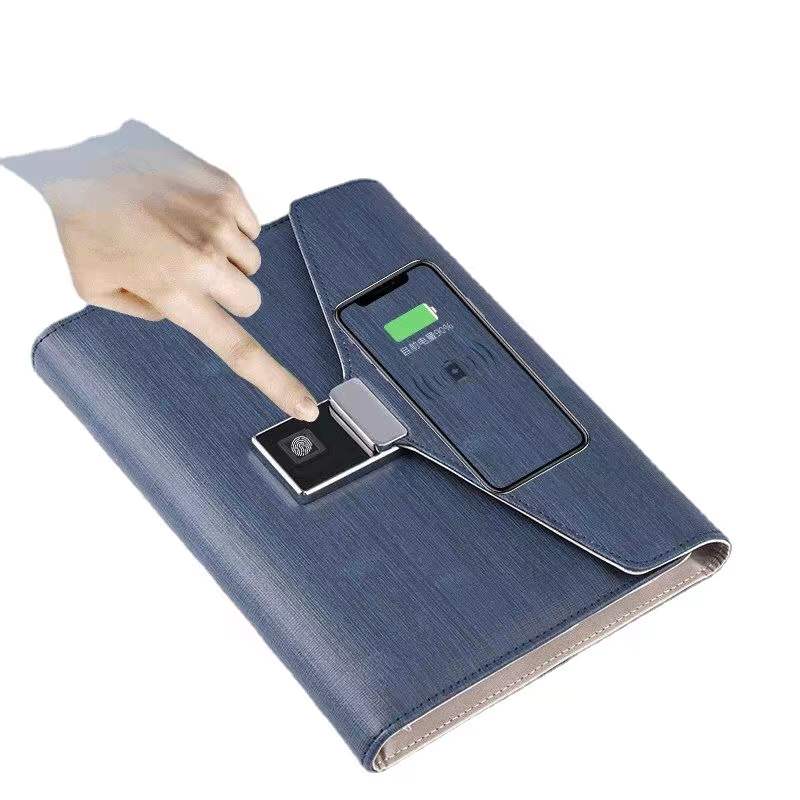 Custom Logo Fingerprint Unlocked Wireless Charging Power Notebook | Premium Corporate Gifts and Custom Gifts