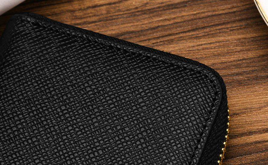 Custom Logo Textured zipper leather coin purse | Premium Corporate Gifts and Custom Gifts
