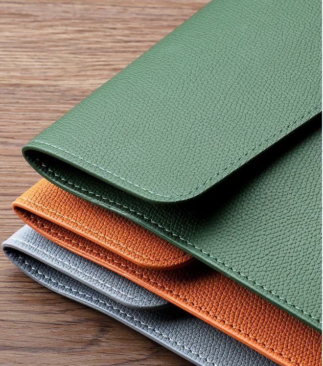 Custom Logo  Thickened leather pebbled pattern folder file bag | Premium Corporate Gifts and Custom Gifts