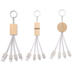 Custom Logo 3-in-1 Wheat Straw Stand Data Cable | Premium Corporate Gifts and Custom Gifts