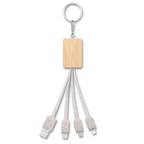 Custom Logo 3-in-1 Wheat Straw Stand Data Cable | Premium Corporate Gifts and Custom Gifts