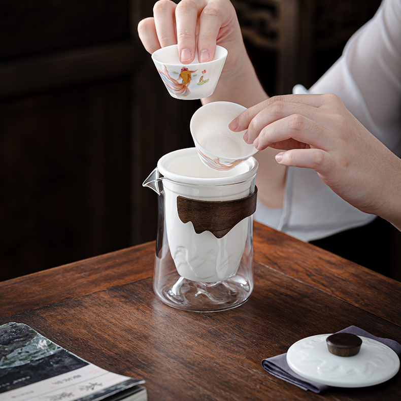 Custom Logo Golden Jade Full Hall Travel Tea Set | Premium Corporate Gifts and Custom Gifts