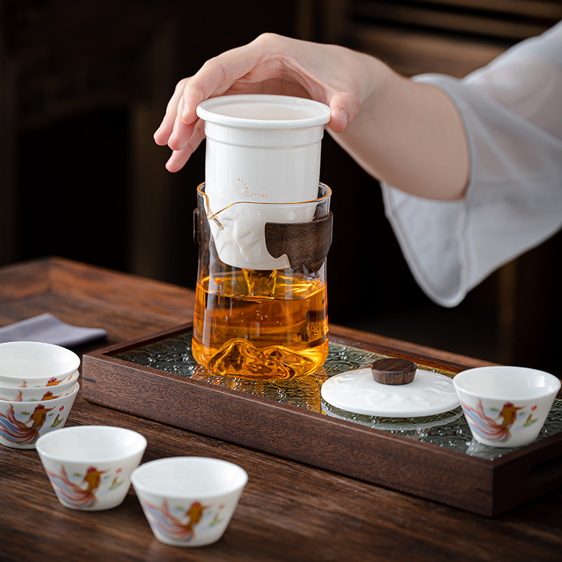 Custom Logo Golden Jade Full Hall Travel Tea Set | Premium Corporate Gifts and Custom Gifts