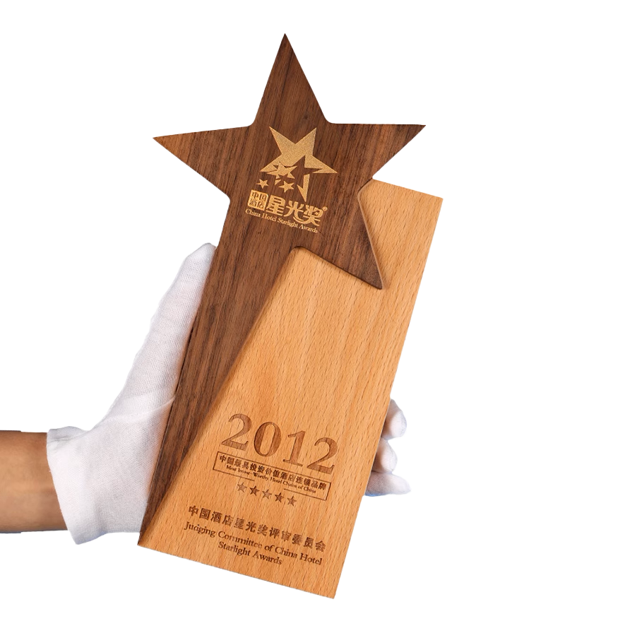 Custom Logo Wooden Star Trophy | Premium Corporate Gifts and Custom Gifts