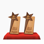 Custom Logo Wooden Star Trophy | Premium Corporate Gifts and Custom Gifts