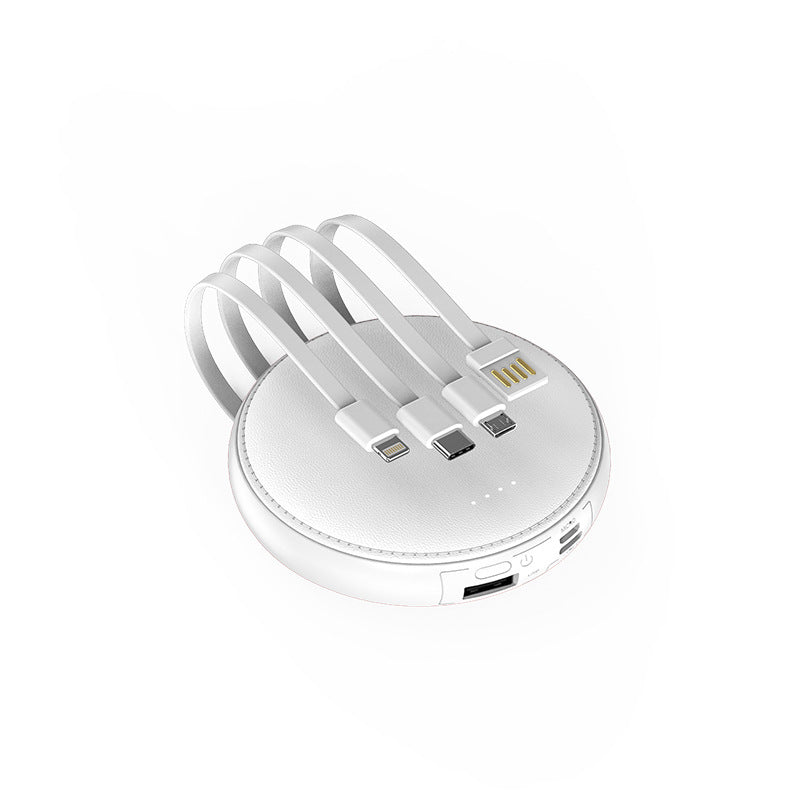 Custom Logo Round power bank with wire | Premium Corporate Gifts and Custom Gifts