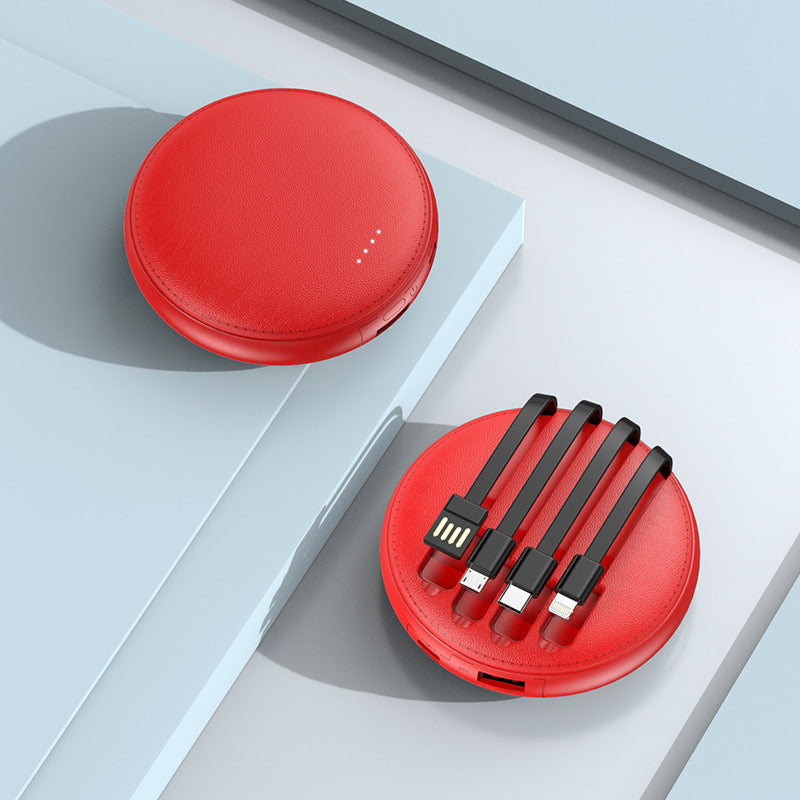 Custom Logo Round power bank with wire | Premium Corporate Gifts and Custom Gifts