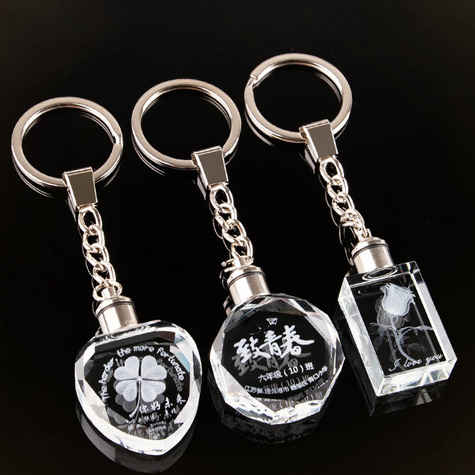 Custom Logo Luminous Crystal Keychain | Premium Corporate Gifts and Custom Gifts
