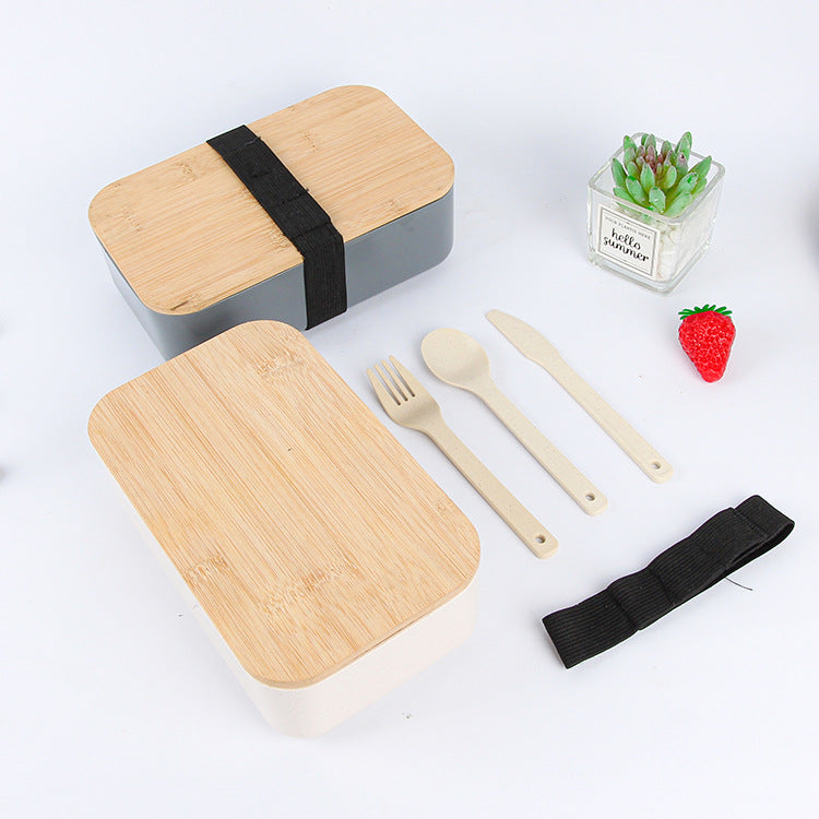 Custom Logo Wood Grain Lid Bento Box | Premium Corporate Gifts and Custom Gifts