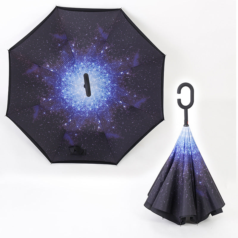 Custom Logo Rainbow Non-Dripping Reverse Umbrella | Premium Corporate Gifts and Custom Gifts