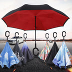 Custom Logo Rainbow Non-Dripping Reverse Umbrella | Premium Corporate Gifts and Custom Gifts