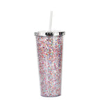 Custom Logo Shiny Sequin Straw Cup | Premium Corporate Gifts and Custom Gifts