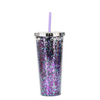Custom Logo Shiny Sequin Straw Cup | Premium Corporate Gifts and Custom Gifts