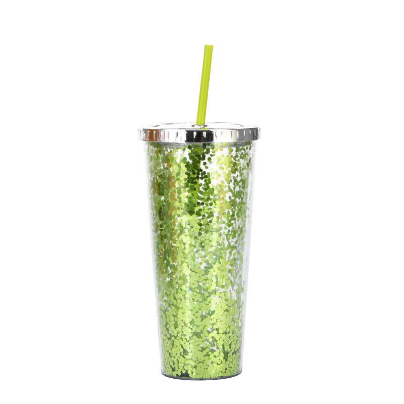 Custom Logo Shiny Sequin Straw Cup | Premium Corporate Gifts and Custom Gifts