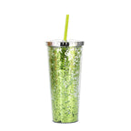 Custom Logo Shiny Sequin Straw Cup | Premium Corporate Gifts and Custom Gifts
