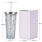 Custom Logo Shiny Sequin Straw Cup | Premium Corporate Gifts and Custom Gifts