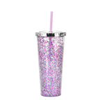 Custom Logo Shiny Sequin Straw Cup | Premium Corporate Gifts and Custom Gifts