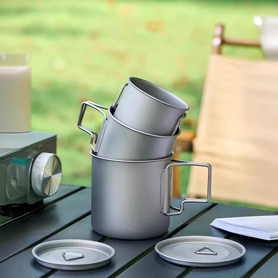 Custom Logo Camping Titanium Alloy Handle Mug | Premium Corporate Gifts and Custom Gifts