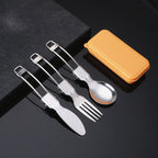 Custom Logo Eco-friendly Wheat Box Folding Stainless Steel Cutlery Cover | Premium Corporate Gifts and Custom Gifts
