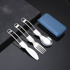Custom Logo Eco-friendly Wheat Box Folding Stainless Steel Cutlery Cover | Premium Corporate Gifts and Custom Gifts